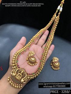 Long Haram, Rani Haar, Kundan Necklaces, Antique Design, Collar Necklace, Gemstone Necklace