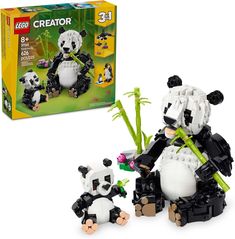 3 ANIMAL TOYS IN 1 BOX – The LEGO Creator Wild Animals: Panda Family set lets girls and boys ages 8 years old and older build and rebuild 3 different animal families with the same bricks