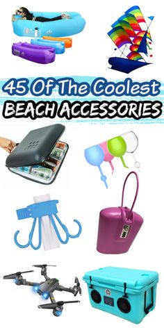 the four different types of beach accessories are shown