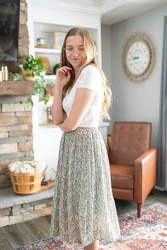 This is a skirt that falls below the knee and features pleats and a floral pattern. If you are wanting a skirt that evokes a sense of joy and movement as the seasons change from winter to spring this is it! This is a fun and trendy skirt with a floral pattern which might be the perfect addition to your wardrobe! Trendy Skirts, Spring Skirts, Chic Boutique, Changing Seasons, Christian Clothing, Comfortable Outfits, Floral Pattern, Plus Size, Wardrobe