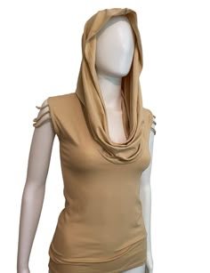 SLINKY HOODY COWL TOP - Beige More colours available - Black, Emerald Green and Cream Just message me for the link. Stretch cotton cowl neck top with decorative shoulder lacing and baroque print.  The cowl neck can also used as a hood.  This design is super comfy, gorgeous and wearable for any occasion! Women's Sizing Chart (in cm): BustWaistHips Small (8-10)75-8565-7580-90 Medium (10-12)85-9575-8590-100 Large (12-14)95-105....85-95100-110 Hooded Tops Women, Stretch Cotton Hoodie Tops, Casual Fitted Hoodie Top, Fitted Cotton Top With Drawstring Hood, Fitted Cotton Tops With Drawstring Hood, Casual Fitted Hooded Top, Fitted Hooded Summer Tops, Fitted Top With Drawstring Hood, Hooded Beige Tops For Spring