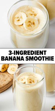 Easy banana smoothie recipe Easy Banana Smoothie, Healthy Banana Smoothie, Holiday Smoothies, Healthy Breakfast Recipes Clean Eating, Banana Smoothie Healthy, Breakfast Recipes Easy Quick, Banana Drinks, Kiwi Smoothie, Banana Smoothie Recipe