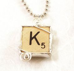 scrabble Soldering Jewelry, Bridemaids Gifts, Day Wedding, Initial Pendant, Beads And Wire