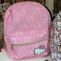 12" Tall 10" Wide 3.5" Thick Zip Closure Front Zip Pocket Adjustable Straps Hanging Hook Pink Hello Kitty Backpack, Backpack Style Outfits, Backpack Hello Kitty, Hello Kitty Backpack, Hello Kitty Bags, Kitty Backpack, Hello Kitty Y2k, Women Backpack Fashion, Kawaii Bags