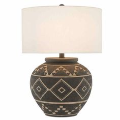 LOOMLAN-Lamps-Brewed Latte Currey & Co Black Tattoo Table Lamp-Currey & Co-6000-0539 Tattoo Table, Gray Lamp, Grey Lamp, Color Switch, Iron Hardware, Iron Body, Buffet Lamps, Table Lamp Design, Black Table Lamps