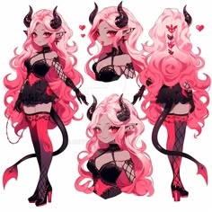 Succubus Character Design, Succubus Outfit Ideas, Cupid Character Design, Cute Female Oc, Cute Succubus, Cupid Oc, Mystical Creatures Drawings, Pink Succubus, Demon Horns