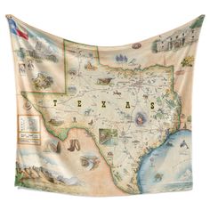 a large texas state map hanging on a wall