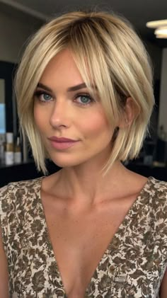 🌸 Expert Blonde Makeover Blonde Hair Transformations | Luxurious Journey ✨💅 Bob Haircut Ponytail, Pretty Bob Hairstyles, Blonde Natural Highlights On Dirty Blonde Hair, Natural Blonde Short Hair, Blonde Bob Highlights, Blonde Bob Side Part, Lori Loughlin Hair, Mom Chop Hair, Blond Hair Colors