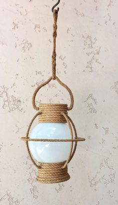 a light that is hanging from a rope