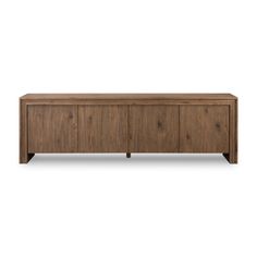 the sideboard is made out of wood and has three doors on one side, two drawers