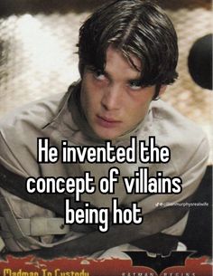 a man with the caption he invented the concept of villain's being hot