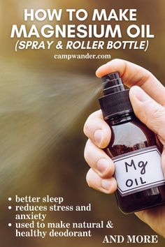 Make your own Magnesium Carrier Oil spray or roller bottle, with essential oils. This magnesium oil spray bottle is great to spray on your feet for better sleep, reduces anxiety and much more. Learn everything about magnesium oil uses here! Magnesium Spray Benefits, Benefits Of Magnesium Oil, Benefits Of Magnesium, Topical Magnesium, Modern Farming, Natural Lubricant