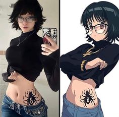 Black Haired Cosplay, Costumes For Short Hair, Cosplay Ideas Black Hair, Outfit Ideas Short Hair, Black Hair Cosplay Ideas, Halloween Costumes Short Hair, Halloween Simple Costumes, Short Hair Costume Ideas Halloween, Cosplay Black Hair