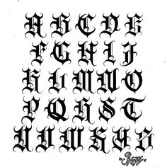 an old english alphabet in gothic style