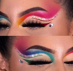 Very Easy Makeup, Black Makeup Artist, Make Carnaval, Smokey Makeup, Makeup Fails, Carnival Makeup, Cute Eye Makeup, Pride Makeup, Pinterest Makeup