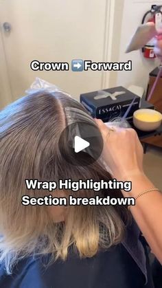 Highlight Parting Hair, Highlight Patterns Foil, Diy Hair Foils, Herringbone Highlights Gray Hair, Highlight Cap Results, Deep Highlights, Foiling Techniques Highlights, Crown Foil Highlights, Wrap Highlighting