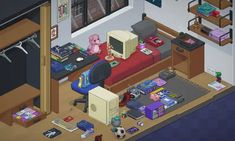 an image of a living room in the simpsons style with furniture and items on the floor