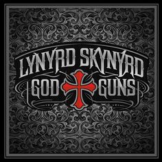 the lynyard skyyrd god sons logo on a black and silver background