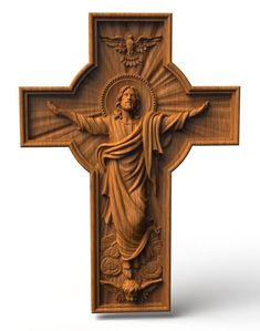 a wooden crucifix with the image of jesus on it's cross