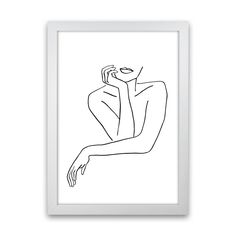 a black and white line drawing of a woman's body on a white background