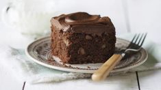 Brownie Nut Cake with Chocolate Cream Cheese Frosting Recipe - BettyCrocker.com