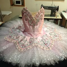 a pink ballerina tutu with sequins on it