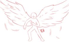 a drawing of an angel with the word hy on it's chest and wings