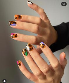 Half Tortoise Nails, Carey Nails, Fall Nail Trends, Fall Nail