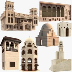 an image of architectural models of buildings