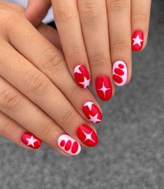 funky pink & red stars ⭐️🎀❤️ @cmp_beautysupplies gel polishes used: ❤️dainty ❤️hot spot inspo: pinterest nails ~ nail art ~ nail design … | Instagram Nail Art Funky, Nail Theory, Funky Nail Art, Red Nail Art, Modern Nails, Red Nail, Pink Nail Designs, White Nail, Trendy Nail Art