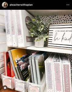 a book shelf filled with lots of books