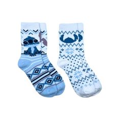 Stay cute and cozy in this 2-Pack of Stitch Women's Boot Socks! Featuring Stitch, these socks will add the right amount of fun and comfort to your outfit. Made from a super soft polyester and spandex blend. Perfect to wear or share as a gift for the ultimate fan! Size: 4-10.  Color: White.  Gender: female.  Age Group: adult. Comfortable Blue Winter Socks, Comfortable Cozy Blue Socks, Disney Stitch Bathrobe, Blue Cozy Comfortable Socks, Disney Slipper Socks, Cozy Boots, Boot Socks, Stitch Disney, Socks And Hosiery