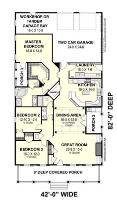 the floor plan for this house shows two bedroom and an attached living area, as well as