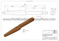 a wooden object with measurements for it