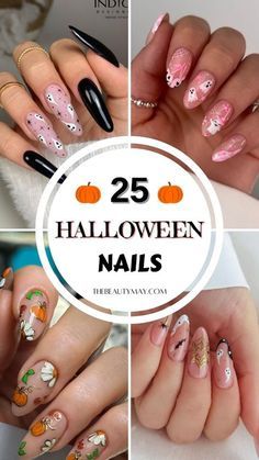 Nail Ideas Halloween, Scary Halloween Nails Design, Disney Halloween Nails, Spooky Halloween Nails, Fun Halloween Nails, Halloween Nail Art Ideas, Halloween Nail Ideas, Festive Nail Designs