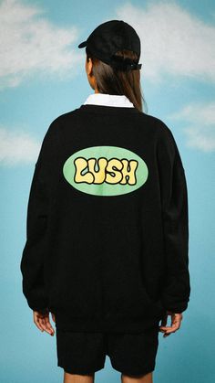 Retro Sweatshirt | LUSH Long Sleeve Logo Print Sweatshirt For Loungewear, Retro Sweater With Relaxed Fit For Streetwear, Retro Relaxed Fit Sweater For Streetwear, Oversized Retro Crew Sweatshirt, Trendy Branded Sweatshirt For Fall, Retro Relaxed Fit Sweatshirt With Ribbed Cuffs, Trendy Fall Sweatshirt With Branding, Retro Oversized Crew Neck Hoodie, Retro Crew Neck Sweatshirt For Loungewear