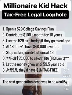 a poster with the words tax - free legal loophole