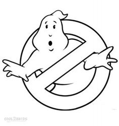 a cartoon character holding a no ghost sign in front of a circle with the word'stop