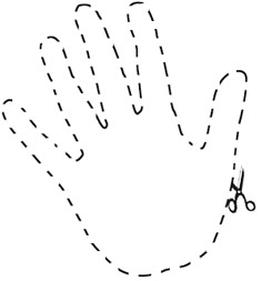 a hand with scissors on it and the word recorta written in cursive writing