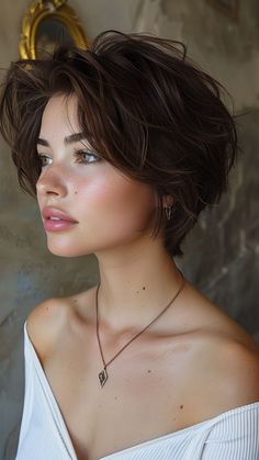 Sleek and Slim: 23 Layered Haircuts for Round Face Back Of Long Pixie Haircut, Asian Pixie Haircut Round Faces, Cute Short Cuts For Women, Short Layered Womens Haircuts, Short Haïr Cut For Women, Short Hair For Brunettes, Short Hair Cuts For Women Thick Wavy, Short Haircuts For Women With Thinning Hair