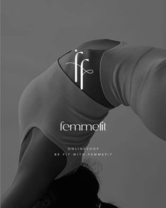 a woman doing yoga poses with her hands behind her head and the words fermmifit on it