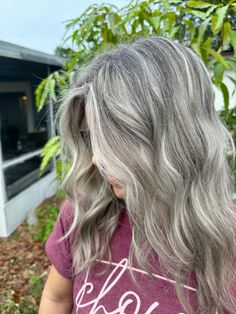 #greyblending #greyhair #silverhair #hairtransformation Grey Blending Highlights, Ash Blonde Hair Balayage, Grey Blending, Balayage Hair Blonde, Hair Balayage, Ash Blonde, Grey Hair, Hair Transformation