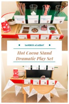 the hot cocoa stand dramatic play set is ready to be filled with candy and other treats