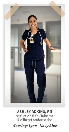 CLICK TO SHOP THE LOOK: allheart Ambassador Ashley says... "These are one of my favorite pairs of scrubs because they're lightweight and STRETCHY!" #lynxscrubs #scrubs #scrublife #bluescrubs #ahscrubsinaction Blue Scrubs, Youtube Stars, Overalls, My Favorite, Navy Blue, Navy