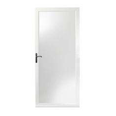 an open white door on a white wall