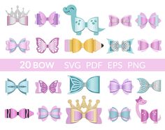 20 bow svg eps png clipart files for cricut and silhouette