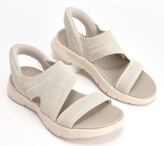 Vacations, shopping trips, and errands are much easier on your feet with these comfortable sandals by your side. And when they need to be freshened up, simply throw them in the wash! From Skechers. Comfortable Lightweight Beige Sandals, Lightweight Comfortable Sandals For Vacation, Comfortable Lightweight Sandals For Vacation, Casual Beach Sandals, Orthopedic Sandals, Koolaburra By Ugg, Adaptive Clothing, Beauty Storage, American Leather