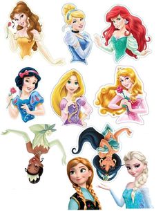 disney princess stickers are shown here