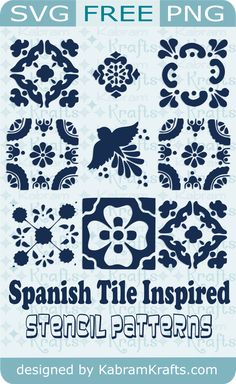 the spanish tile inspired stencil pattern is shown