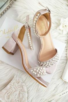 The most gorgeous chic pearl anklet heel shoe, perfect for any special occasion.  Heel height:... Old New Borrowed Blue, Wedding Shoes Sandals, Mauve Wedding, Special Occasion Shoes, Pearl Anklet, Ankle Sandals, Stunning Shoes, Gorgeous Shoes